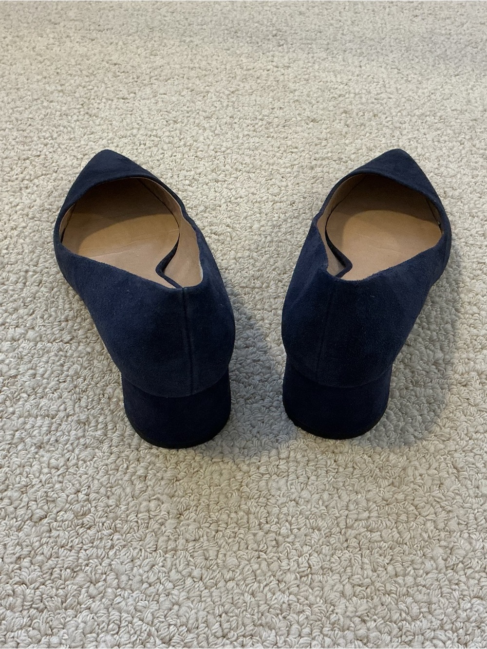 Franco Sarto Navy Suede Pointed Toe Pumps - Picture 3 of 9